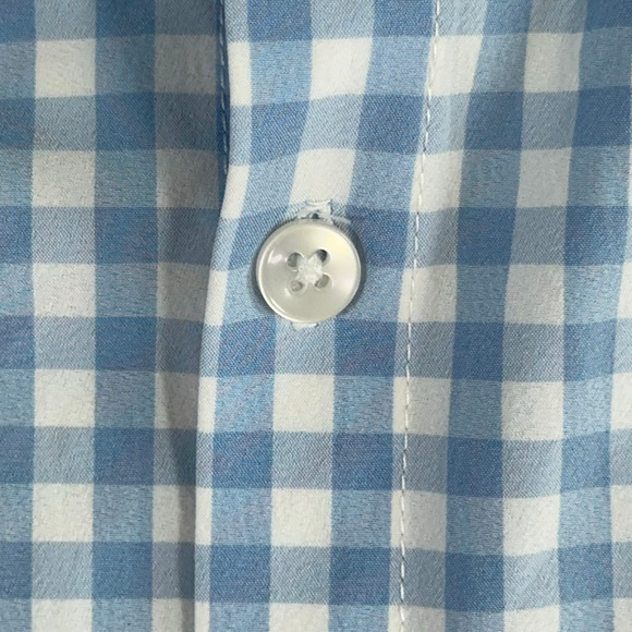 Mizzen Main Shirt Adult LARGE Blue White Gingham Checker Leeward Trim Fit - Picture 6 of 10